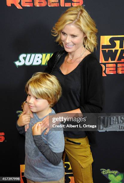 Actress Julie Bowen and son Oliver McLanahan Phillips arrive for Disney XD's "Star Wars Rebels: Spark Of Rebellion" - Los Angeles Special Screening...