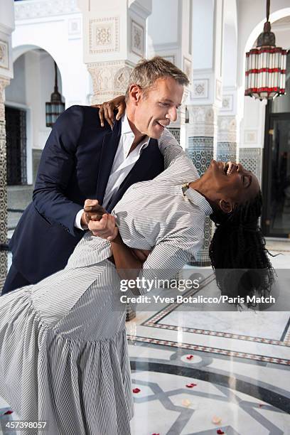 Actors Lambert Wilson and Aissa Maiga are photographed for Paris Match on November 29, 2013 in Marrakech, Morocco.