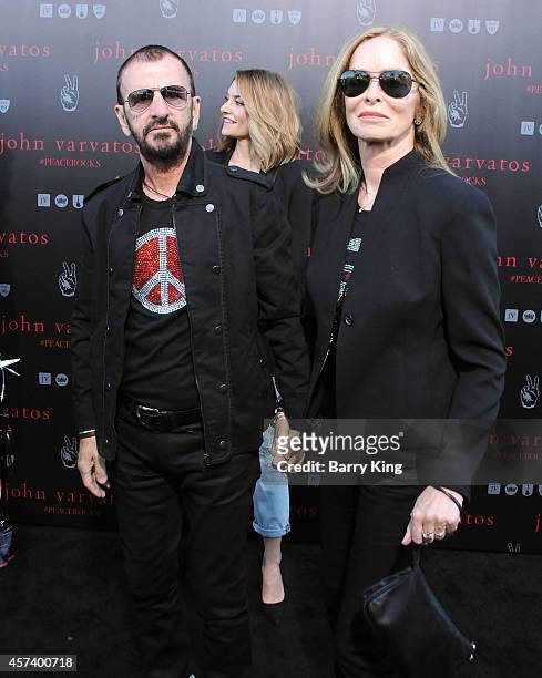 Musician Ringo Starr and Barbara Bach attend the International Peace Day celebration at John Varvatos on September 21, 2014 in Los Angeles,...