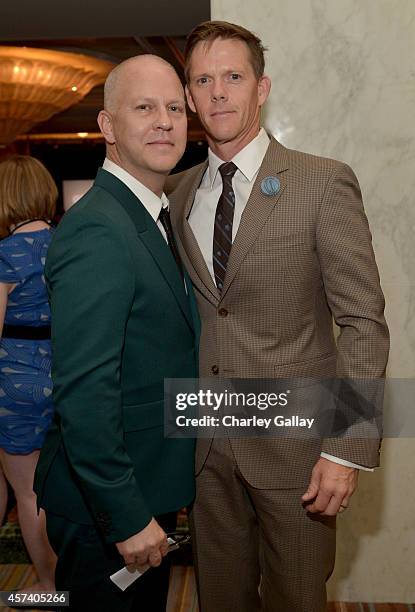 Director/writer Ryan Murphy and David Miller attend the 10th annual GLSEN Respect Awards at the Regent Beverly Wilshire Hotel on October 17, 2014 in...