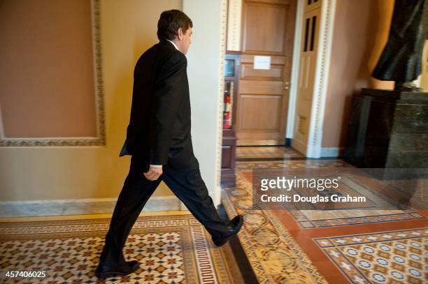 Dec 17: Sen. Mark Begich, D-AK., makes his way to the Senate luncheons in the U.S. Capitol on December 17, 2013.