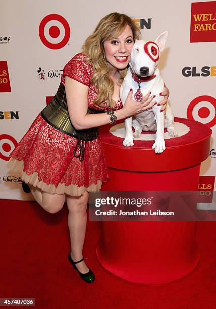 Actress Kirsten Vangsness and Bullseye the Target dog attend the 10th annual GLSEN Respect Awards at the Regent Beverly Wilshire Hotel on October 17,...