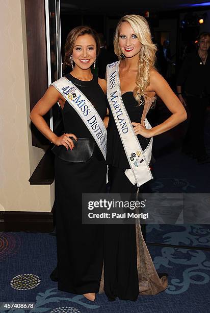 Miss District of Columbia 2014 Teresa Davis and Miss Maryland 2014 Taylor Burton attend the 2014 USO Gala: Honoring Those Who Serve at Washington...