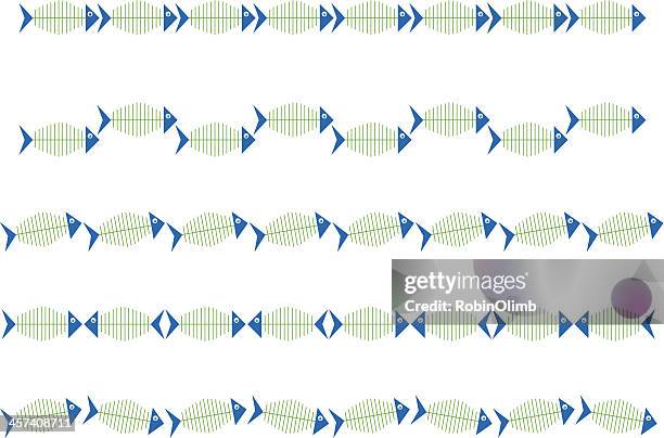 fish borders - fish skeleton stock illustrations