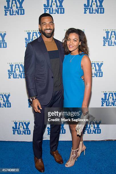 New York Giant's Spencer Paysinger and Blair Paysinger attend Tom Coughlin's Jay Fund Foundation's "Champions for Children" Gala at Cipriani 42nd...