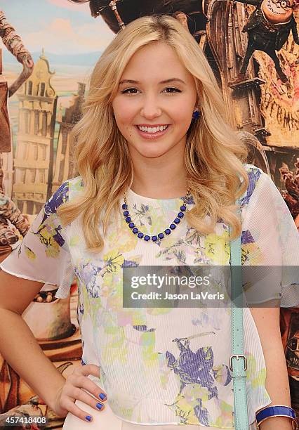 Actress Audrey Whitby attends the premiere of "The Boxtrolls" at Universal CityWalk on September 21, 2014 in Universal City, California.