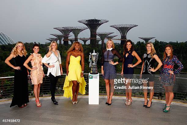 Caroline Wozniacki of Denmark, Agnieszka Radwanska of Poland, Petra Kvitova of Czech Republic, Serena Williams of USA, Maria Sharapova of Russia, Ana...