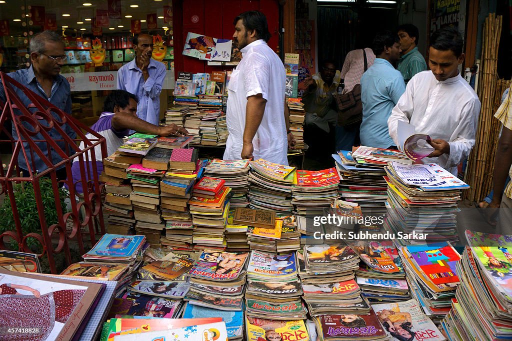 A used-books stall in Burra Bazaar. Burra Bazaar (Big Market...