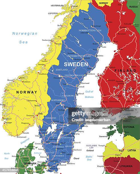 Map Of Sweden Including Norway And Finland High Res Vector Graphic Map Of Sweden Including Norway And Finland 