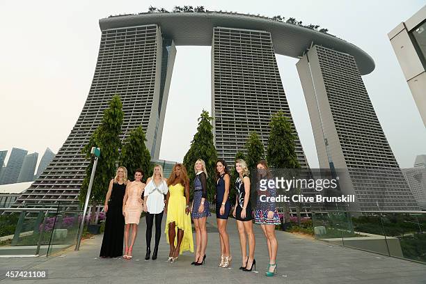 Caroline Wozniacki of Denmark, Agnieszka Radwanska of Poland, Petra Kvitova of Czech Republic, Serena Williams of the USA, Maria Sharapova of Russia,...