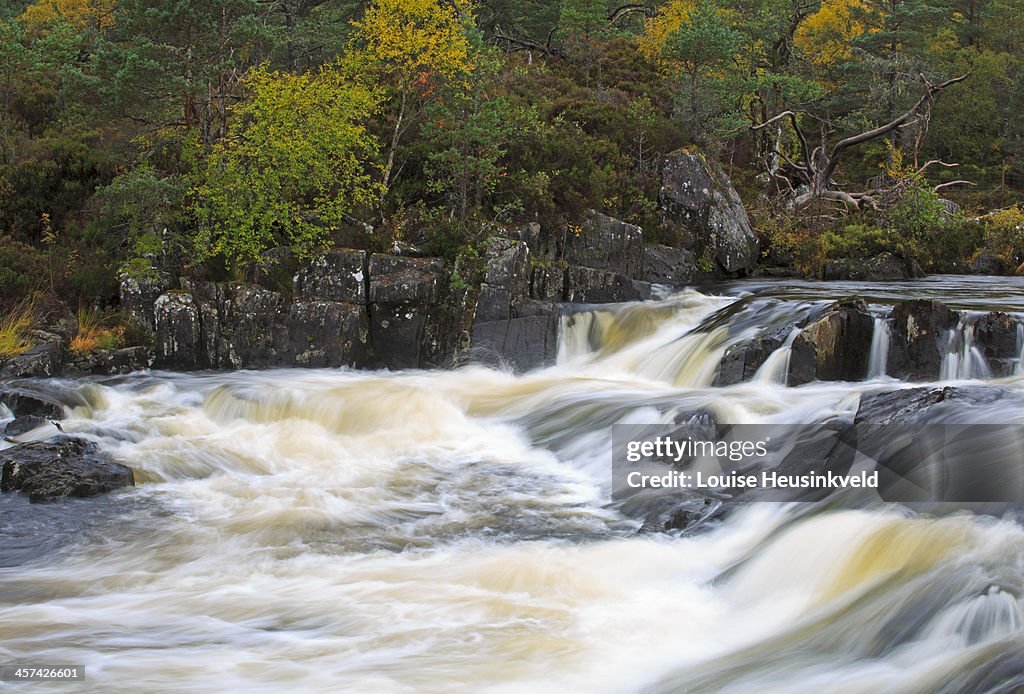 Affric River in autumn, Scottish Highlands