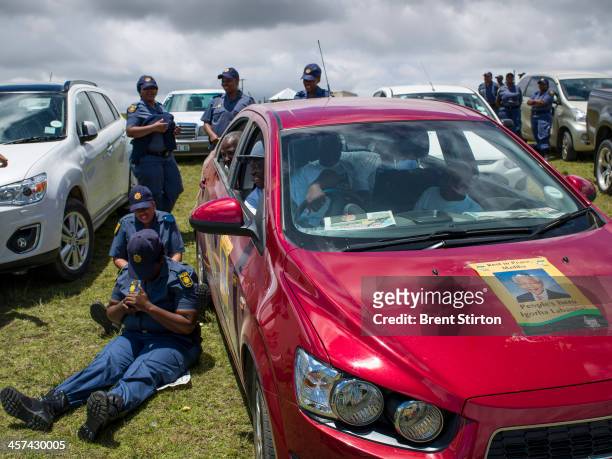 Security is tight for the Nelson Mandela funeral with the Army and Police on full display, Qunu, South Africa, 14 December 2014. An icon of...