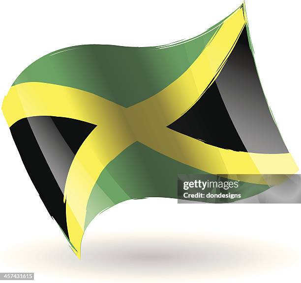 jamaica flag waving - jamaican ethnicity stock illustrations