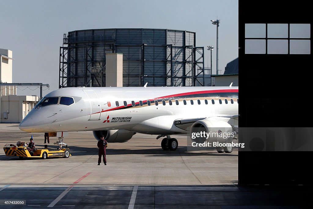 Mitsubishi Aircraft Corp. Unveils First MRJ Passenger Jet After Four-Year Delay