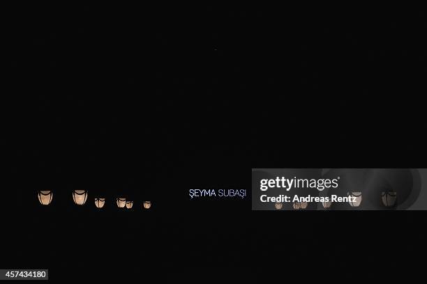 General view of atmosphere prior to the Seyma Subasi show during Mercedes Benz Fashion Week Istanbul SS15 at Antrepo 3 on October 18, 2014 in...