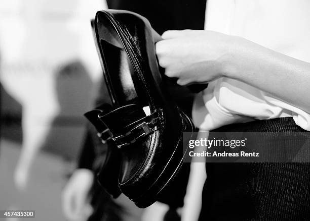 General view of backstage at the Seyma Subasi show during Mercedes Benz Fashion Week Istanbul SS15 at Antrepo 3 on October 18, 2014 in Istanbul,...