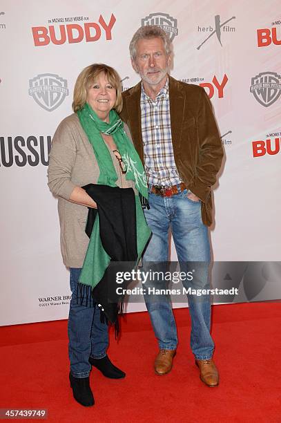 Paul Breitner and his wife Hildegard attend 'Buddy' Premiere at Mathaeser Filmpalast on December 17, 2013 in Munich, Germany.