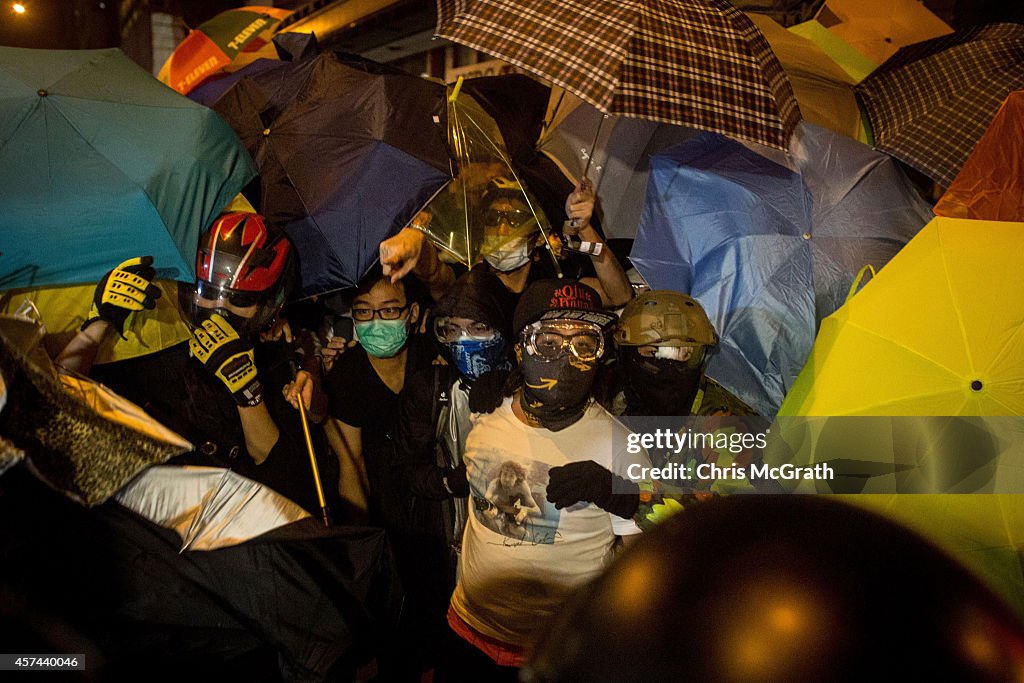 Hong Kong Police Continue To Clear Protest Sites