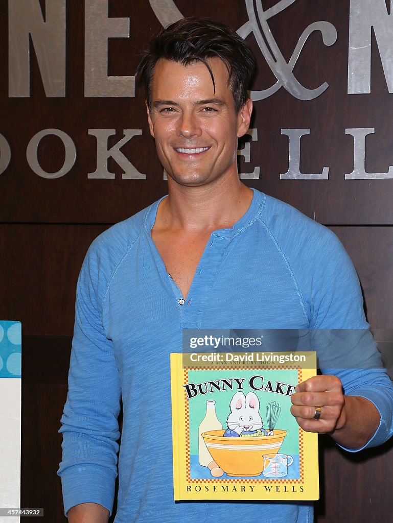 Josh Duhamel Reads And Signs Rosemary Wells' "Bunny Cakes!"