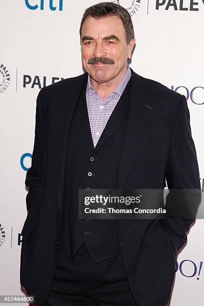 Tom Selleck arrives at Paley Center For Media on October 18, 2014 in New York, New York.