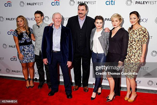 Vanessa Ray, Will Estes, Len Cariou, Tom Selleck, Sami Gayle, Amy Carlson, and Marisa Ramirez arrive at Paley Center For Media on October 18, 2014 in...