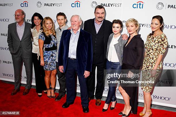 Kevin Wade, Maureen Reidy, Vanessa Ray, Will Estes, Len Cariou, Tom Selleck, Sami Gayle, Amy Carlson, and Marisa Ramirez arrive at Paley Center For...