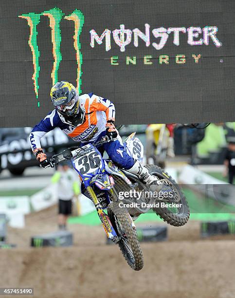 Matthew Goerke rides during a qualifying practice at the Monster Energy Cup at Sam Boyd Stadium on October 18, 2014 in Las Vegas, Nevada.