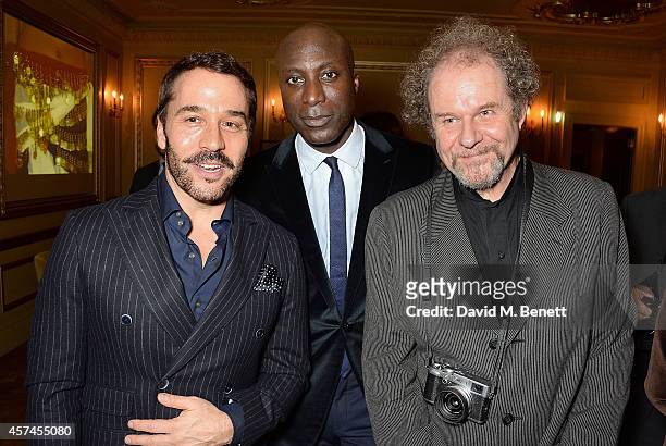 Jeremy Piven, Ozwald Boateng and Mike Figgis attend the Sindika Dokolo Art Foundation dinner at Cafe Royal on October 18, 2014 in London, England.