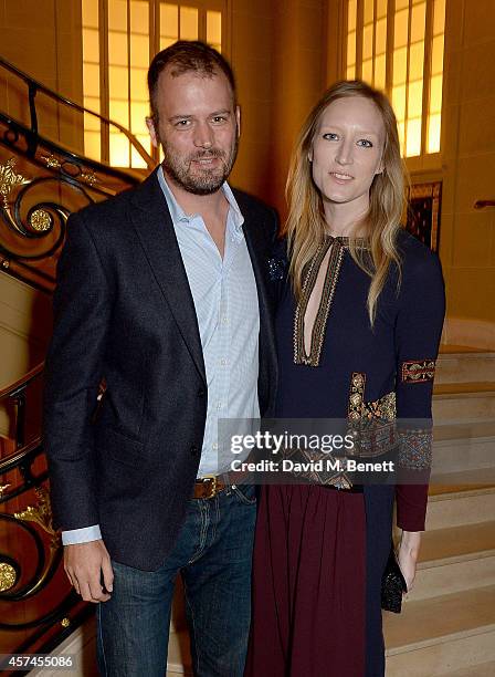 Jack Dyson and Jade Parfitt attend the Sindika Dokolo Art Foundation dinner at Cafe Royal on October 18, 2014 in London, England.