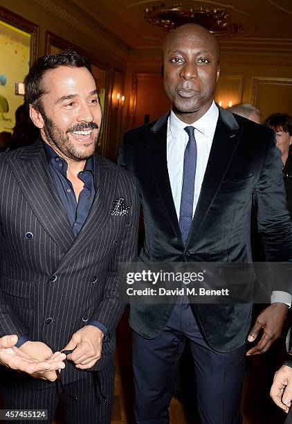 Jeremy Piven and Ozwald Boateng attend the Sindika Dokolo Art Foundation dinner at Cafe Royal on October 18, 2014 in London, England.