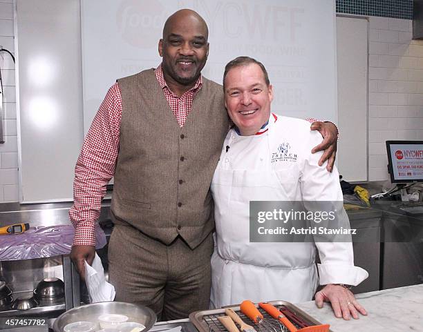 Director of Food Distribution of Harlem at Food Bank For New York City Daryl Foriest and Master pastry chef Jacques Torres at Candy Making Master...