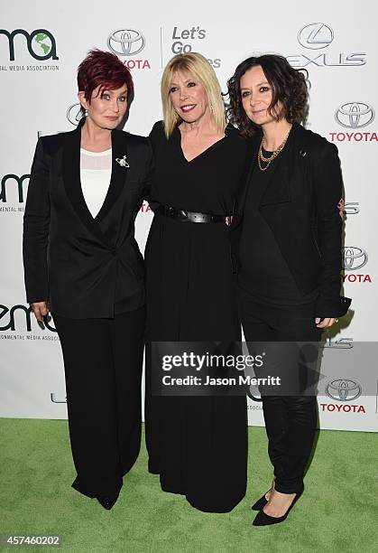 Personality Sharon Osbourne, President of EMA Debbie Levin and actress Sara Gilbert attend the 24th Annual Environmental Media Awards presented by...