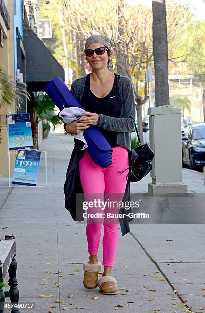 Lisa Rinna is seen going to yoga class on December 17, 2013 in Los Angeles, California.