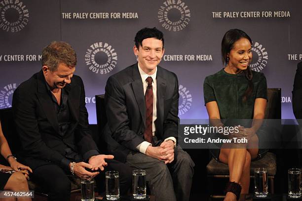 Sean Pertwee, Robin Lord Taylor and Jada Pinkett Smith attend the 2nd annual Paleyfest New York Presents: "Gotham" at Paley Center For Media on...