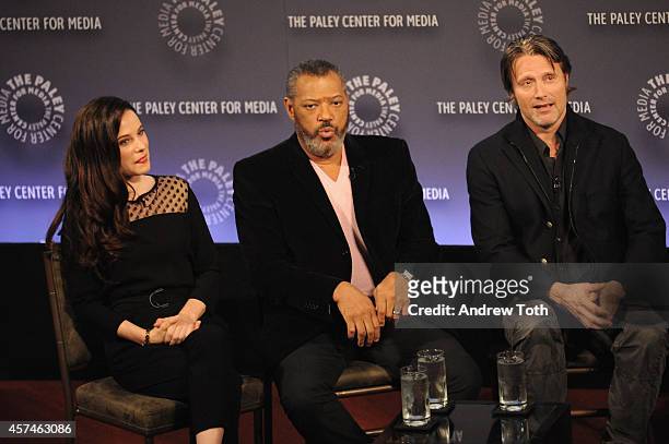 Caroline Dhavernas, Laurence Fishburne and Mads Mikkelsen attend the 2nd annual Paleyfest New York presents: "Hannibal" at Paley Center For Media on...