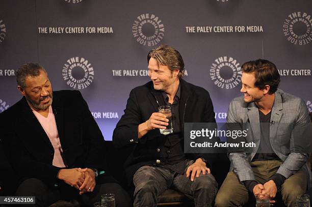 Laurence Fishburne, Mads Mikkelsen and Hugh Dancy attend the 2nd annual Paleyfest New York presents: "Hannibal" at Paley Center For Media on October...