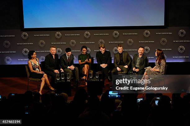 Zabryna Guevara, Sean Pertwee, Robin Lord Taylor, Jada Pinkett Smith, Donal Logue, Ben McKenzie, Danny Cannon and Kristen Baldwin attend the GOTHAM...