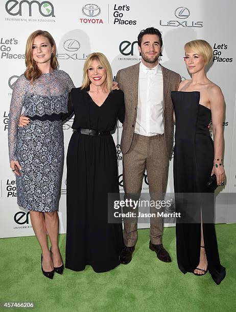 Actress Emily VanCamp, President of EMA Debbie Levin, actor Joshua Bowman and actress Karine Vanasse attend the 24th Annual Environmental Media...