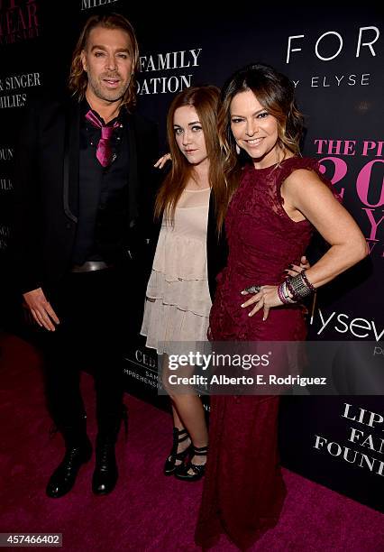 Celebrity hair stylist Chaz Dean, actress Alexia Quinn and host Elyse Walker attend Elyse Walker presents the 10th anniversary Pink Party hosted by...