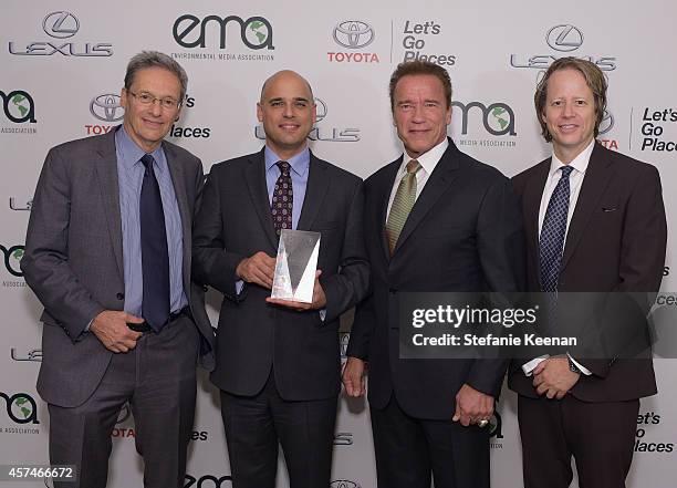 Producers David Gelber, Daniel Abbasi, honoree Arnold Schwarzenegger and producer Joel Bach attend the 24th Annual Environmental Media Awards...