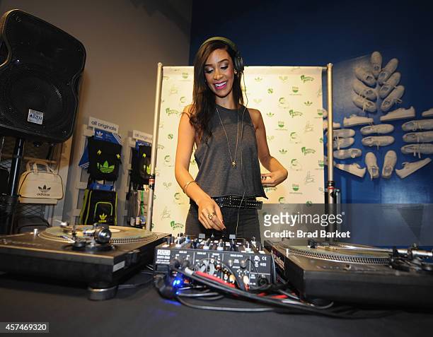 Spins at the American Dad Sneaker Launch at the Adidas Originals Store on October 18, 2014 in New York City. 25167_001_0401.JPG
