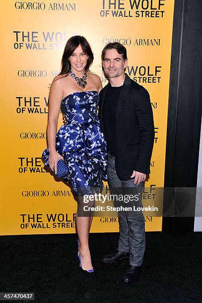 Ingrid Vandebosch and Jeff Gordon attend Giorgio Armani Presents: "The Wolf Of Wall Street" world premiere at the Ziegfeld Theatre on December 17,...