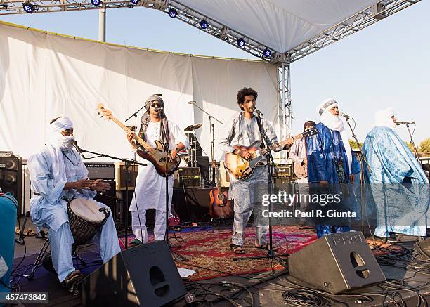 Tinariwen performs onstage at Moon Block Party at Fairplex on October 18, 2014 in Pomona, California.