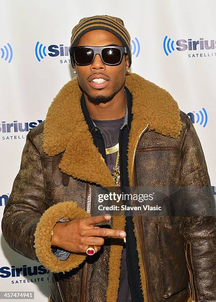 Hip/hop recording artist B.o.B. Visits SiriusXM Studios on December 17, 2013 in New York City.