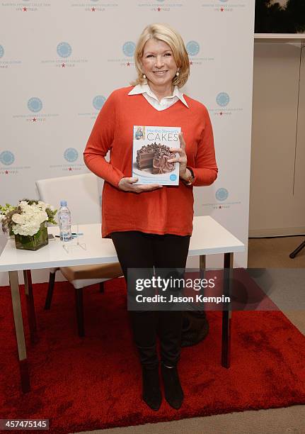 Martha Stewart attends a holiday book signing for her new book "Martha Stewart's Cakes" at Macy's on December 17, 2013 in Pasadena, California.