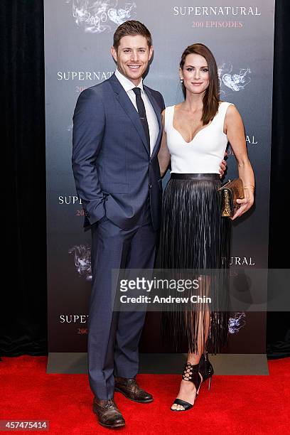 Actors Jensen Ackles and Danneel Ackles celebrate the 200th episode of 'Supernatural' at Fairmont Pacific Rim Hotel on October 18, 2014 in Vancouver,...