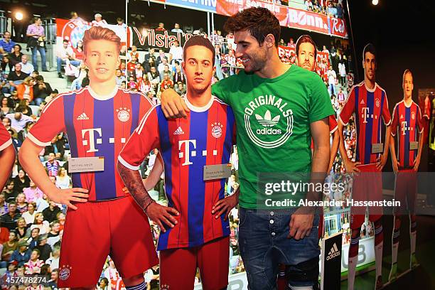 Bayern Muenchen player Javier Martinez visits the FC Bayern Erlebniswelt museum at Allianz Arena on October 19, 2014 in Munich, Germany.