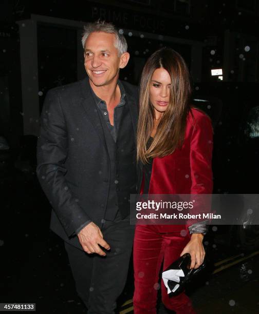 Gary Lineker and Danielle Lineker at the Groucho club on December 17, 2013 in London, England.