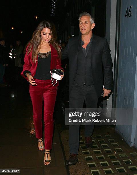 Gary Lineker and Danielle Lineker at the Groucho club on December 17, 2013 in London, England.