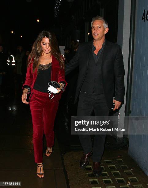 Gary Lineker and Danielle Lineker at the Groucho club on December 17, 2013 in London, England.